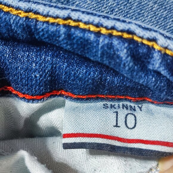 Tommy Hilfiger Jeans skinny women's size 10 medium washed blue zipper on the leg - Picture 6 of 13